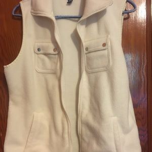 Chaps White Fleece Vest
